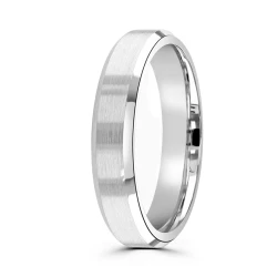 Platinum 6mm Bevelled Edge Wedding Ring