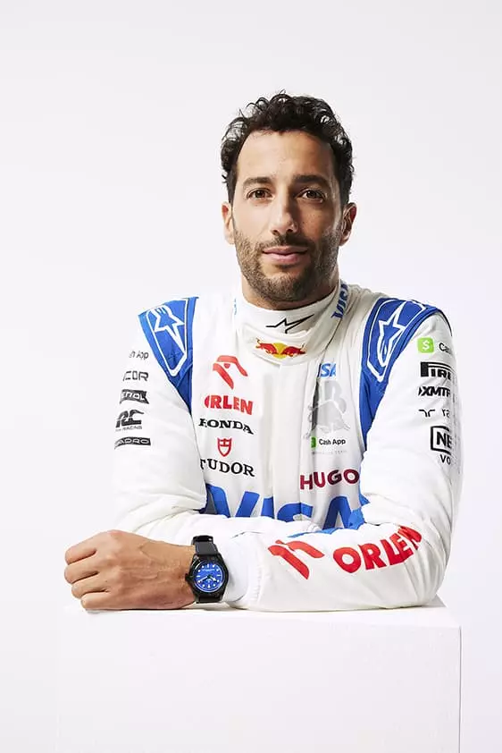 Daniel Ricciardo wearing the Tudor Black Bay Ceramic Blue