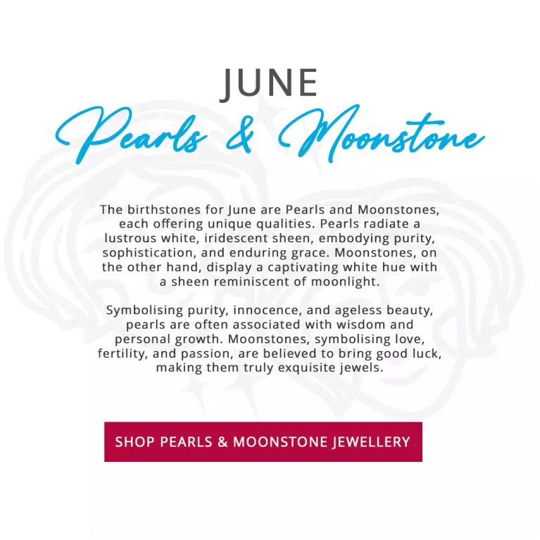 June's birthstones pearl and moonstone