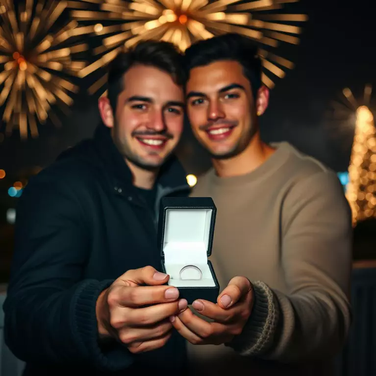 LGBTQ couple New Year's Eve proposal