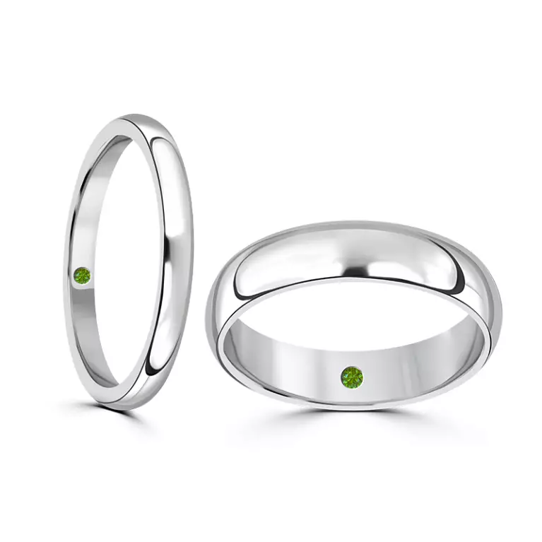 Matching hidden peridot rings