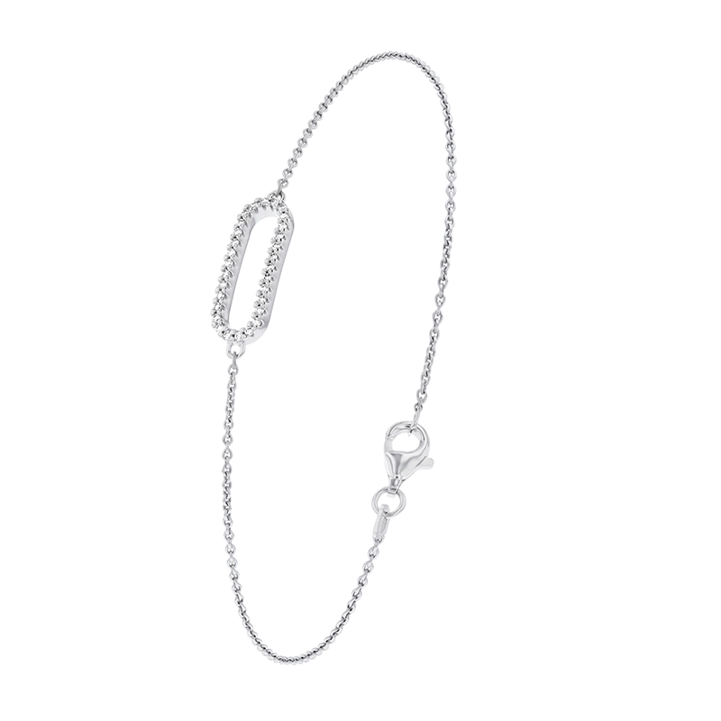 Trace Rectangle Chain Bracelet Silver