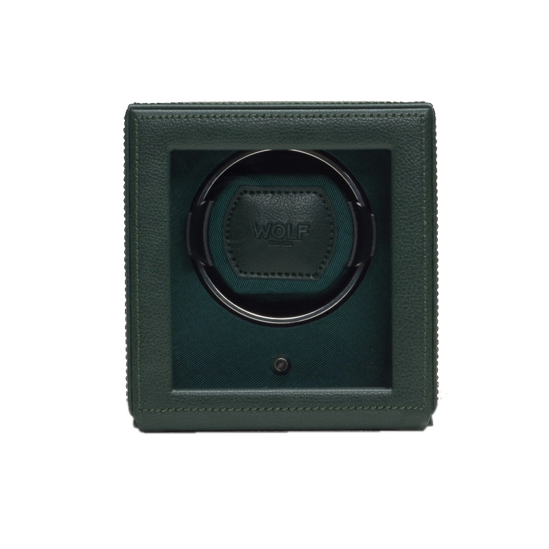 WOLF Cub Single Watch Winder with Cover in Green Products