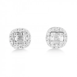 Baguette cut diamond stud on sale earrings