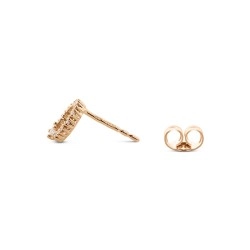 9ct Rose Gold & Diamond Open Circle Stud Earrings