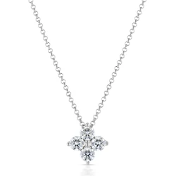 18ct White Gold & 0.54ct Diamond Floral Pendant Detail