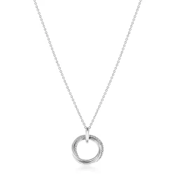 18ct White Gold & Diamond Entwined Circle Pendant