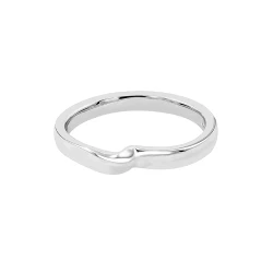  18ct White Gold Gentle Curve Wedding Ring Flat