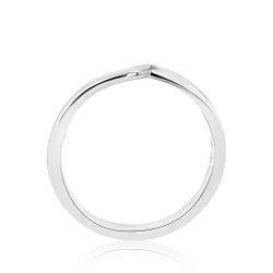  18ct White Gold Gentle Curve Wedding Ring Upright