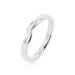  18ct White Gold Gentle Curve Wedding Ring