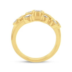 18ct Yellow Gold 0.99ct Diamond Bubble Ring Upright