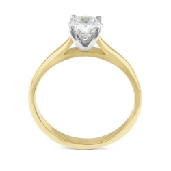 18ct Yellow Gold & Platinum Set 0.70ct Diamond Solitaire Ring Upright