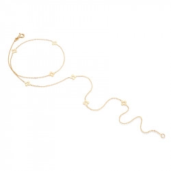 9ct Yellow Gold Trace Chain & Flower Link Necklet