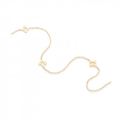 9ct Yellow Gold Trace Chain & Flower Link Necklet