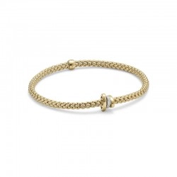 Fope Prima 18ct Yellow Gold & Diamond Rondel Bracelet angled