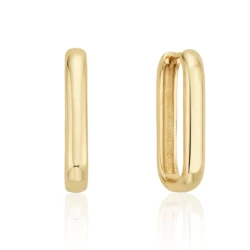 9ct Yellow Gold 17mm Hoop Earrings front and angled view