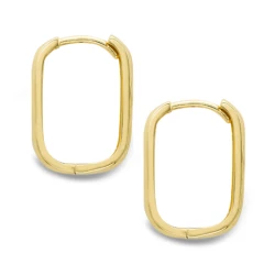 9ct Yellow Gold 17mm Hoop Earrings side view