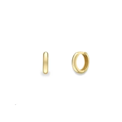 9ct Yellow Gold 8mm Huggie Hoops angled