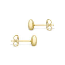 9ct Yellow Gold Cushion Stud Earrings side view