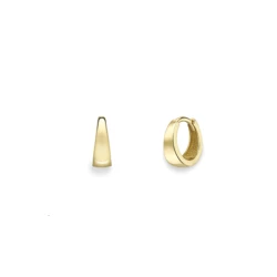 9ct Yellow Gold Tapered Huggie Hoop Earrings