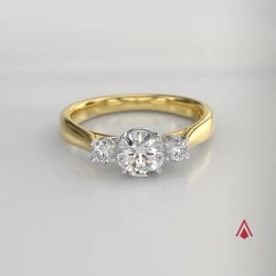 Aldany 18ct Yellow Gold 1.05ct Diamond Trilogy Ring 360 Degree Video