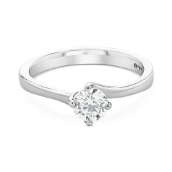 Amelia Platinum 0.32ct Diamond Solitaire Ring Flat