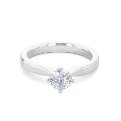 Athena Platinum and Diamond Solitaire Ring Flat