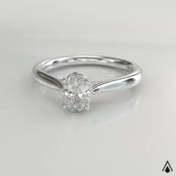 Classic Oval Platinum 0.51ct Diamond Solitaire Ring 360 degree video