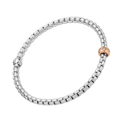 Fope Eka White Gold Bracelet with Rhombus Set Diamonds 