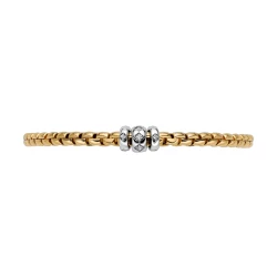 Fope Eka Yellow Gold Bracelet with Diamond Rhombus Flat