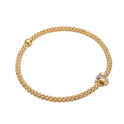 Fope Prima 18ct Yellow Gold & Diamond Rondel Bracelet