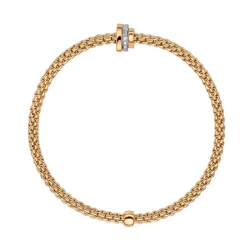 Fope Prima 18ct Yellow Gold & Diamond Rondel Bracelet upright profile