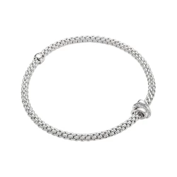 Fope Prima White Gold and Diamond Tri-Rondel Bracelet