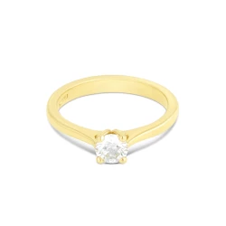 Grace 18ct Yellow Gold 0.40ct Diamond Solitaire Ring Flat