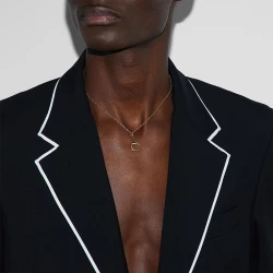 Gucci Horsebit Yellow Gold Chain Necklace on Male Model