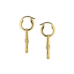 Gucci Horsebit Yellow Gold Earrings Side