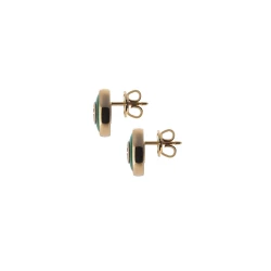 Gucci Interlocking Rose Gold Green Agate Earrings Side