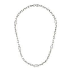 Gucci Interlocking Silver Chain Necklace