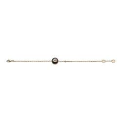 Gucci Interlocking Yellow Gold Onyx Bracelet Full Length