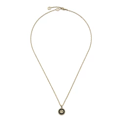 Gucci Interlocking Yellow Gold Onyx Necklace Reverse