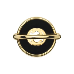 Gucci Interlocking Yellow Gold Onyx Ring Back