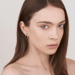 Shaun Leane Silver Talon Earrings on a female model