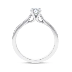 KC Collection Platinum 0.41ct Diamond Solitaire Ring Upright