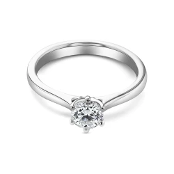 KC Collection Platinum 0.49ct Diamond Solitaire Ring Flat