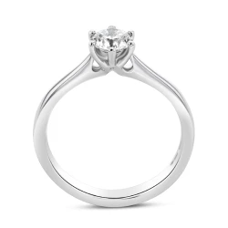 KC Collection Platinum 0.49ct Diamond Solitaire Ring Upright