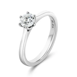 KC Collection Platinum 0.49ct Diamond Solitaire Ring