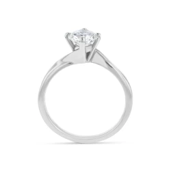 KC Collection Platinum 0.70ct Diamond Solitaire Ring Upright