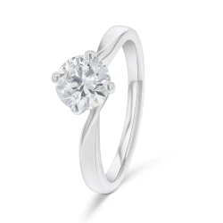 KC Collection Platinum 0.70ct Diamond Solitaire Ring