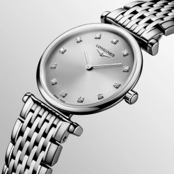 La Grande Classique De Longines 24mm Silver Diamond Dial angled view