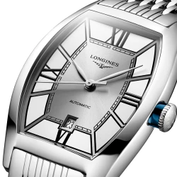 Longines Evidenza 26mm silver dial close up